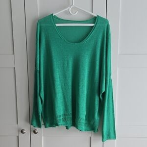 Olsen Green Women's Crew Neck Sweater, size 14  100% linen